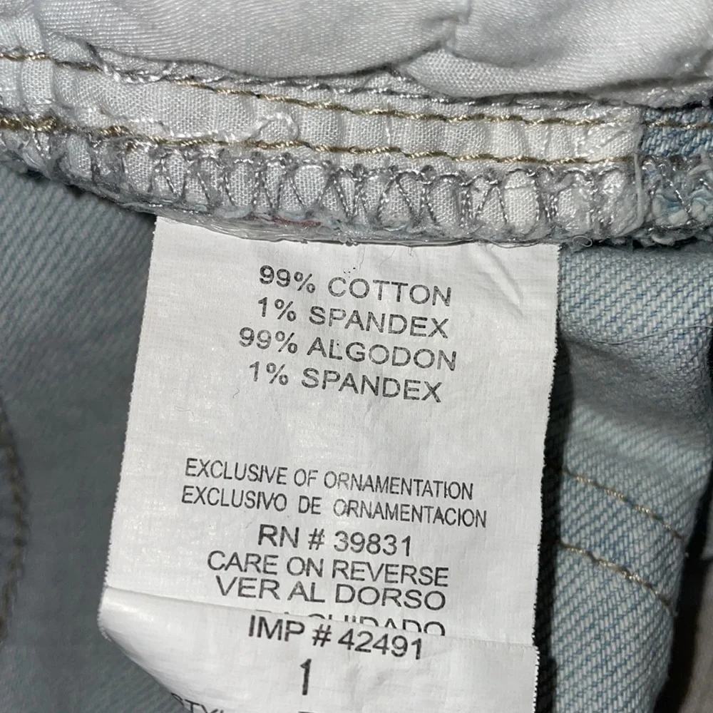 JOLT light blue lace embroidered fringe jean shorts in juniors size 1 - Picture 6 of 8